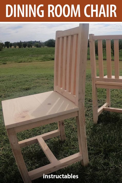 Build Dining Chairs, How To Build A Chair Step By Step, Diy Wood Chairs Dining Rooms, Diy Table Chairs, How To Make A Wooden Chair, Diy Farmhouse Chairs, Diy Chair Plans, Simple Wood Chair Diy, Diy Kitchen Chairs How To Build