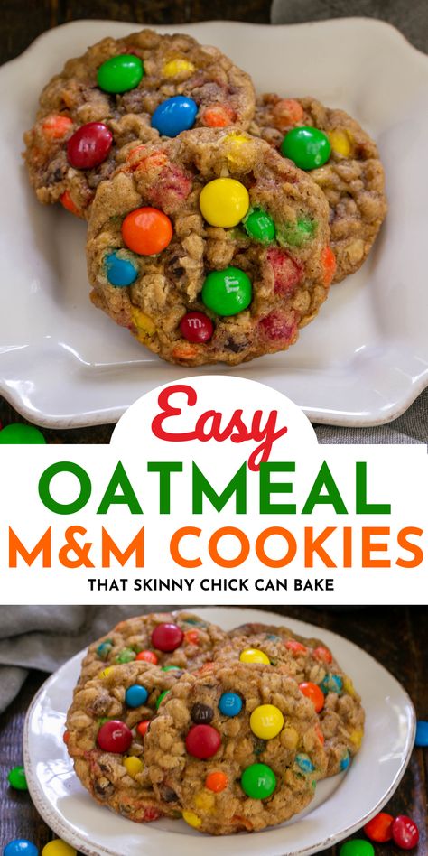 M And M Oatmeal Cookies, Oatmeal M And M Cookies, Oatmeal Mm Cookies, Oatmeal M M Cookies, M M Oatmeal Cookies Recipe, Oatmeal M&m Cookies, Oatmeal M M Cookies Recipe, Recipes With M & M's, M&m Cookies