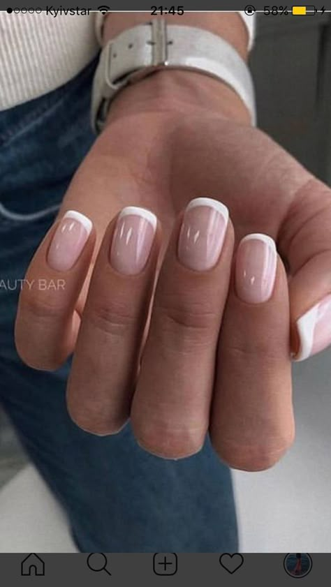 Trendy Short Nails, Short Gel Nails, French Manicure Nails, Nagel Tips, Manicure Gel, Casual Nails, French Acrylic Nails, Bride Nails, Shellac Nails