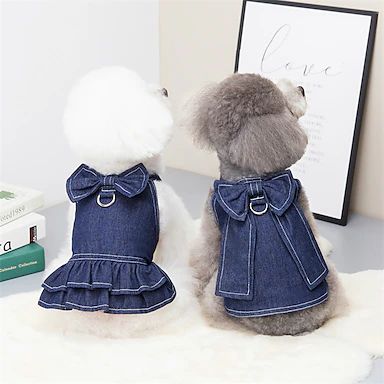 Cheap Pet Supplies Online | Pet Supplies for 2023 Small Dog Dresses, Denim Baby, Dog Photoshoot, Denim Dog, Small Dog Clothes, Dog Vest Harness, Pet Dress, Cat Dresses, Dog Vest