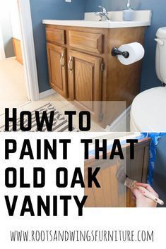 Home Decor Over The Toilet Storage Ideas For Small Bathrooms Interior Design Paint Bathroom Cabinets, Paint Bathroom, Bathroom Cabinets Diy, Painting Bathroom Cabinets, Oak Vanity, Diy Bathroom Vanity, Builder Grade, Bad Inspiration, Bathroom Redo