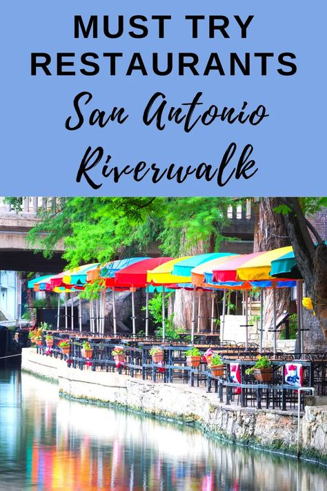 While you're here in San Antonio Texas make sure you grab a table by the water and eat a romantic meal from our list of 10 San Antonio Riverwalk restaurants. Places To Eat In San Antonio Texas, San Antonio Riverwalk Restaurants, Texas Travel Weekend Getaways, Family Vacations In Texas, San Antonio Restaurants, San Antonio Food, Visit San Antonio, Amazing Restaurants, San Antonio Riverwalk