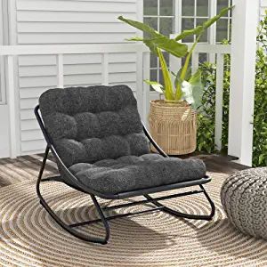 To live it up in comfort or go traditional.... maybe both! Sunroom Patio, Rocking Chair Pads, Rocker Recliner Chair, Outdoor Rocking Chair, Porch Living, Relaxing Reading, Chaise Metal, Patio Rocking Chairs, Rocker Chairs