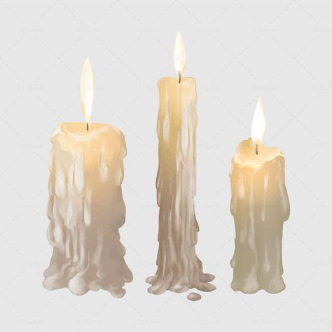 Melting Candle Drawing, Candle Illustration, Realistic Candles, Candle Drawing, Candle Tattoo, Candle Images, Old Candles, Face Art Makeup, Dripping Candles