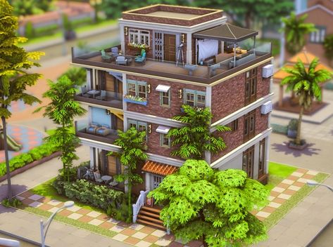 5 Unit Tomarang Apartment Unit | no cc | Patreon Sims Lots, Ts4 Builds, The Sims 4 Lots, Sims Freeplay Houses, Die Sims 4, Apartment Exterior, Sims Houses, Muebles Sims 4 Cc, Play Sims 4