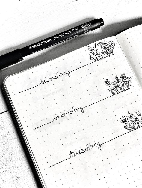 Basic Bujo Weekly Layout, Week Bujo Layout, Bujo Simple Ideas, Bujo Simple Weekly Layout, Weekly Layout Bujo, Week Bullet Journal Layout, Dot Journal Weekly Layout, Simple Bujo Ideas, Weekly Spreads Bullet Journal