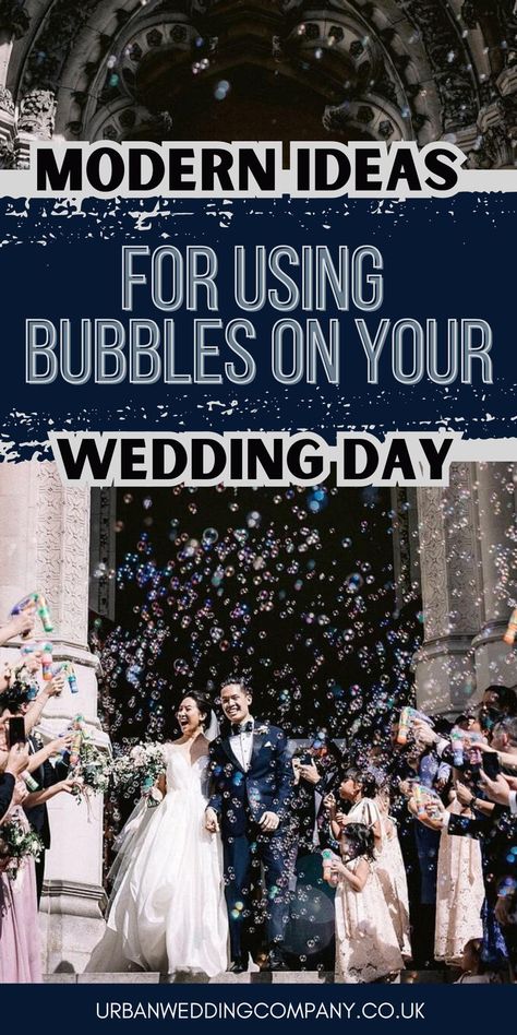 Planning a wedding bubble exit? Or maybe you are looking for modern ways to include bubble at your wedding. Bubbles work great at your ceremony, day time exit, night time exit. We have so many wedding bubble ideas. Sign For Bubbles At Wedding, Bride Groom Exit Ideas, Wedding Photos With Bubbles, Bubble Grand Exit Wedding, Bubbles At Wedding Ceremony, Bubbles For Wedding Exit, Wedding Bubbles Ideas, Bubbles Wedding Send Off, Bubbles At Wedding