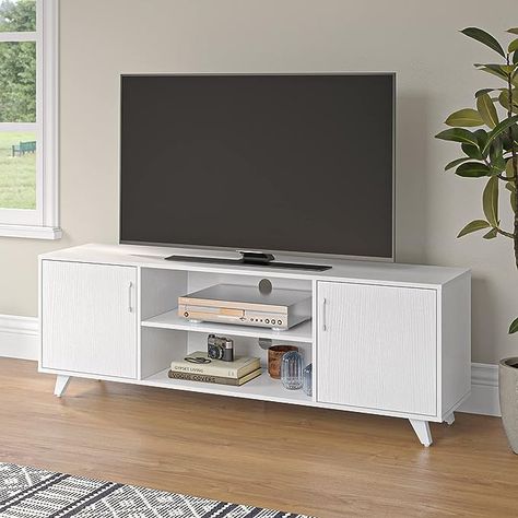 Amazon.com: Panana TV Stand Television Stands TV Console Unit with Shelf and 2 Doors Storage Cabinets for Living Room Bedroom for TVs up to 70 Inches (White) : Home & Kitchen Tv Console Unit, Cabinets For Living Room, Console Unit, First Apartment Checklist, White Tv Stands, Apartment Checklist, Tv Console Table, Television Stands, Tv Stand With Storage