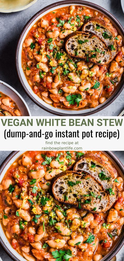 Vegan Crockpot Meals Easy, Gluten Free Vegan Crockpot Meals, Vegan Soup Recipes Instant Pot, Vegan Crockpot Stew Recipes, Vegan Dinner One Pot, Easy Vegan Gluten Free Meals, Instapot Beans Recipe, Instant Pot Recipes Beans, Meat Free Soup Recipes