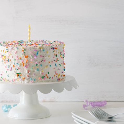 Funfetti Smash Cake, Ballerina Birthday Cake, Funfetti Birthday, Vegan Vanilla Cupcakes, Violet Cakes, Simple Cakes, Vanilla Birthday Cake, Birthday Post, Vanilla Buttercream Frosting