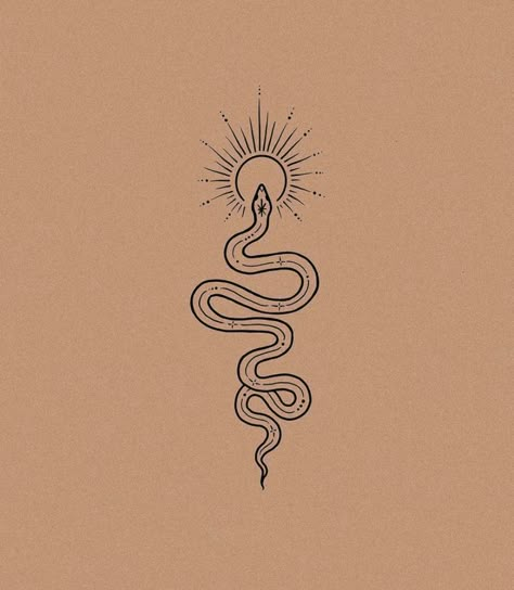 Snakes Tattoo For Women, Tattoo Ideas Madussa, Kundalini Serpent Tattoo, Kundalini Back Tattoo, Mystic Snake Tattoo, Small Subtle Medusa Tattoo, Tiny Tarot Tattoo, Simple Snake Tattoos For Women, Subtle Medusa Tattoo Design