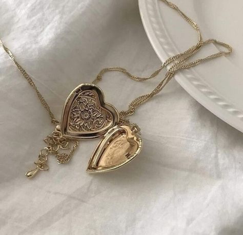 Dainty Jewelry Necklace, Fantasias Halloween, Heart Locket, Jewelry Inspo, Pretty Jewellery, Dainty Jewelry, Book Aesthetic, Cute Jewelry, Locket