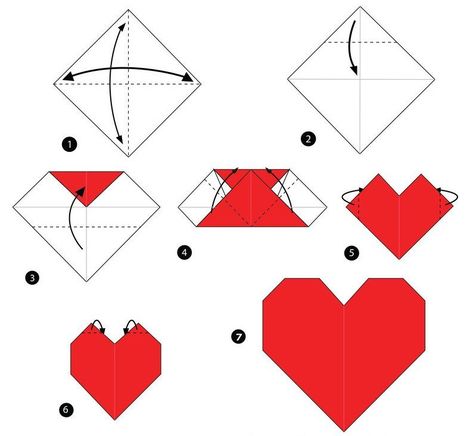 Hart Origami, Origami Instructions Easy, Easy Origami Heart, Dragon Origami, Origami Dog, Vika Papper, Origami Star Box, Origami Swan, Origami Step By Step