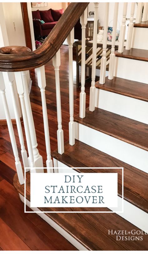 Stairs Makeover Design, Diy Staircase Makeover, Stairs Makeover Ideas, Stairs Renovation, Painted Staircases, Stair Makeover, Diy Staircase, Stairs Makeover, Staircase Remodel