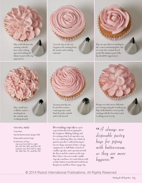 Cake Design Templates, Cute Cupcake Icing Ideas, Cupcake Tip Guide, Natural Cupcake Decorations, Different Tips For Decorating Cakes, How To Use Cake Decorating Tips, Cake Decoration Tips, Cupcake Tips For Frosting, Cake Decorating Tips Chart