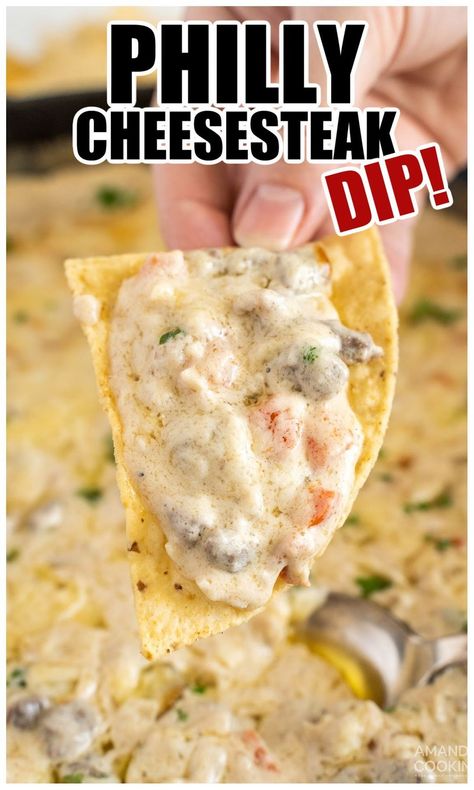 Philly Cheesesteak Dip Recipes, Cream Cheese Philly Cheese Steak, Mini Philly Cheese Steak Appetizers, Outback Three Cheese Steak Dip Recipe, Cheesesteak Bar Party, Picking Foods For Party, Philly Cheesesteak Appetizer, Cheesesteak Dip Easy, Cheesteak Dip