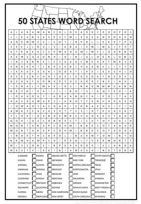 50 States Word Search 8th Grade Social Studies Worksheets, States And Capitals Printables Free, 4th Grade Worksheets Free Printables, 50 States Activities, Homeschool Worksheets Free, Learning States, Free Printable Word Searches, 4th Grade Social Studies, Teaching Geography