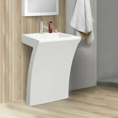 Buy Bathroom Sinks Online at Overstock | Our Best Sinks Deals Vintage Pedestal Sink, Modern Pedestal Sink, Bathroom Pedestal Sink, Sink Inspiration, Powder Room Sink, Pedestal Bathroom Sink, Fall Bathroom, Rectangular Sink Bathroom, Small Bathroom Sinks