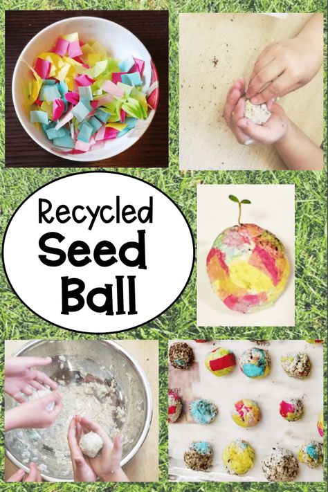 Recycled Crafts for Kids Pulp Paper Balls - Hands-On Teaching Ideas Sustainability Preschool Activities, Recycle Art For Preschoolers, Recycling Activity Preschool, Recycling Week Activities Toddlers, Sustainability Activities For Preschool, Eco Fair Ideas, Recycling Week Activities For Kids, Reduce Reuse Recycle Craft, Sustainable Crafts For Kids