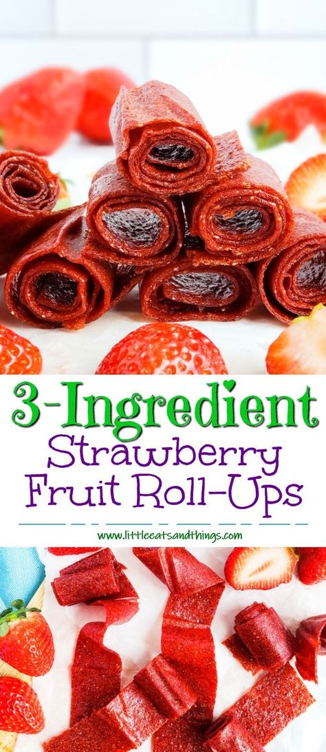 Homemade Fruit Roll Ups With Frozen Fruit, Vegan Fruit Roll Ups, Homemade Strawberry Fruit Roll Ups, How To Make Healthy Fruit Snacks, Homemade Fruit And Veggie Gummies, Dye Free Fruit Snacks, Fruit Leather With Frozen Fruit, Easy To Eat Snacks, Healthy Fruit Snacks Clean Eating