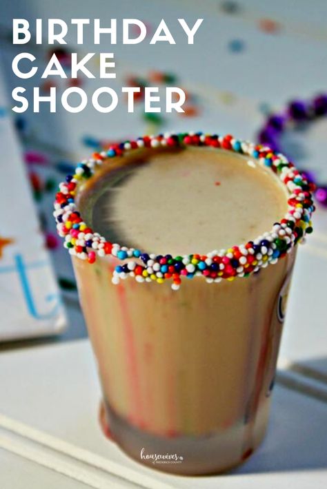 Birthday Cake Shooter Recipe! Cheers To Your Birthday! - Housewives of Frederick County Cake Shots Alcohol, Birthday Shots Alcohol, Birthday Shots Ideas, Birthday Cake Shots Recipe, Birthday Shots Recipes, Cake Vodka Recipes, Birthday Cake Vodka, Cheers To Your Birthday, Christmas Martinis