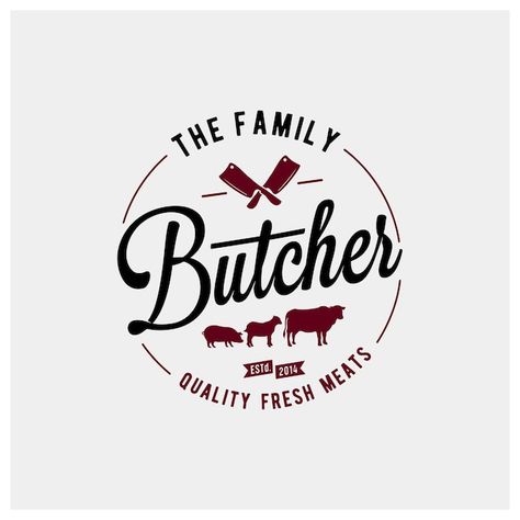 Vintage retro premium meat butcher shop ... | Premium Vector #Freepik #vector #knife-logo #butchery-logo #butcher-logo #meat-logo Butchery Logo Design, Butcher Logo Design, Beef Logo Design, Butchery Logo, Butcher Shop Logo, Butcher Logo, Meat Design, Meat Logo, Label Logo Design