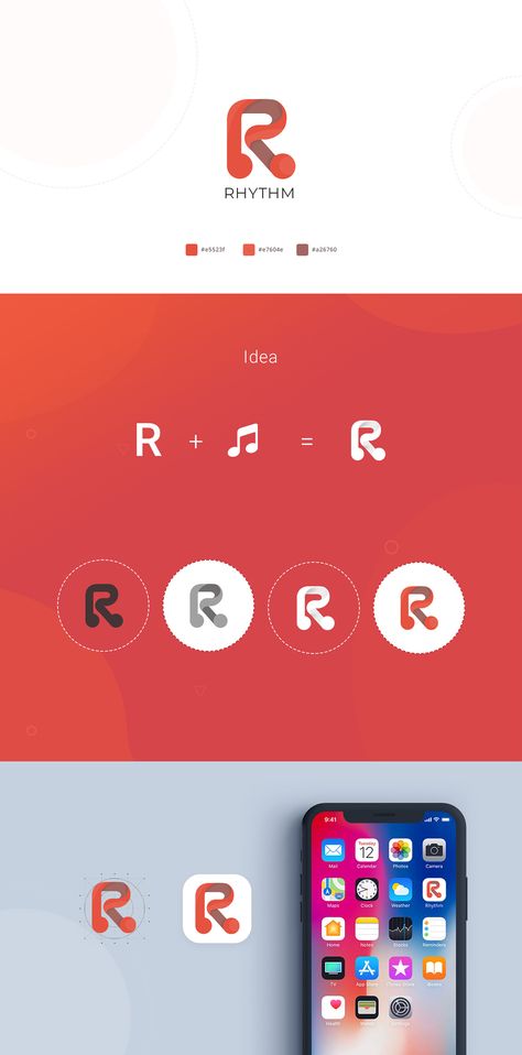 Rhythm Music App Logo on Behance Rhythm Logo Design, R Music Logo, Music App Logo, Rhythm Logo, Dance App, Rr Logo, Music App Design, Design For Music, Logo Challenge