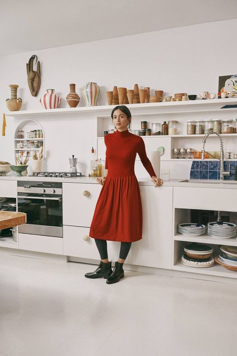 Laila Gohar, Chic Kitchen, Turtle Neck Dress, Home Room Design, Seasonal Fashion, Kitchen Inspirations, Kitchen Interior, Kitchen Dining Room, Uniqlo