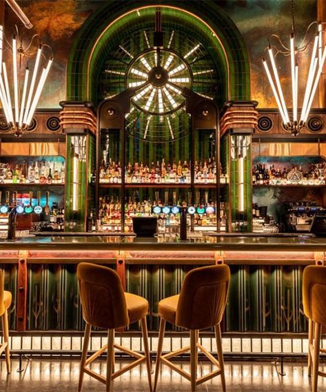 Art Deco Restaurant, Industrial Art Deco, Art Deco Elements, Art Deco Bar, Bar Interior Design, Luxury Bar, Art Deco Interior Design, Bar Interior, Lounge Design