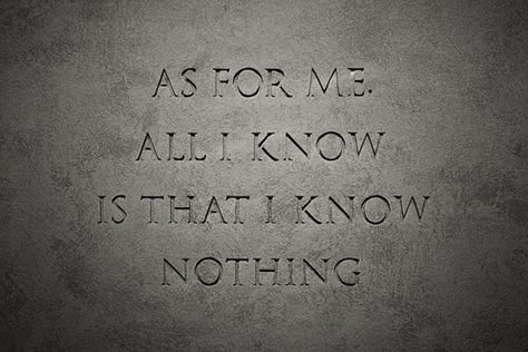 agnostic I Know Nothing, Words Worth, Socrates, Love Me Quotes, Know Nothing, Lessons Learned, The Words, Inspire Me, Wise Words