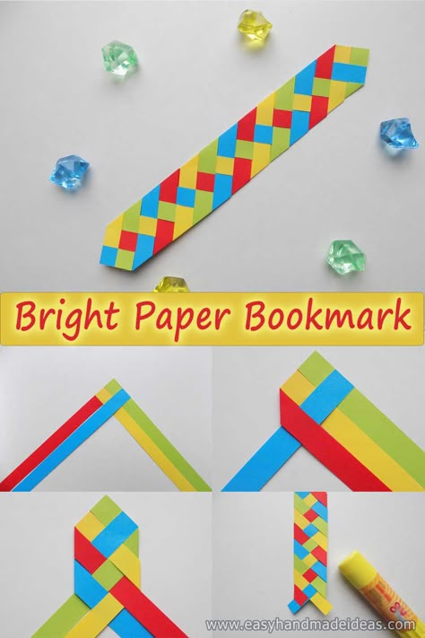 Braided Paper Bookmark, Elementary Handicrafts, Paper Sloyd Projects, Paper Weaving Bookmark, Construction Paper Bookmarks, Different Types Of Bookmarks, Woven Bookmarks Diy, Yarn Bookmarks Diy, Paper Strip Art