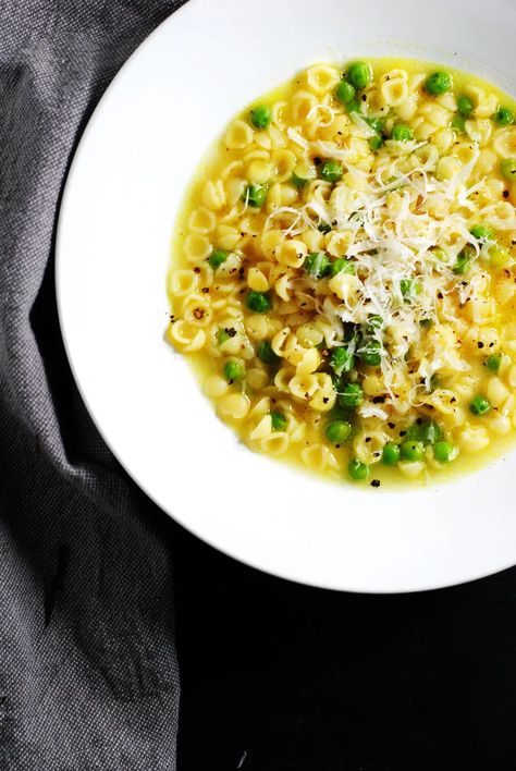 Peas And Pasta, Slow Roasted Pork Shoulder, Parmesan Soup, Gourmet Grilled Cheese, Parmesan Rind, Cheese Stuffed Peppers, Small Pasta, Eat Salad, Blank Slate