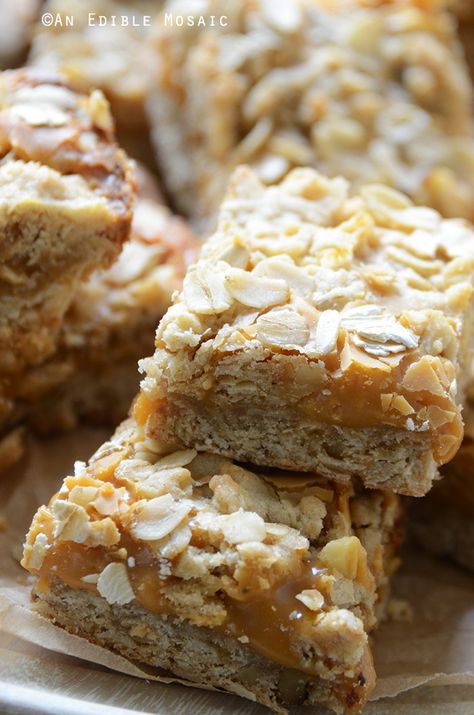 Salted Butterscotch Oat Bars 2 Fall Bar Cookies, Fall Bar Desserts, Bar Cookies Recipes Best, Butterscotch Oatmeal Bars, Oatmeal Butterscotch Bars, Oat Bars Recipe, Desserts Bars, Oatmeal Scotchies, Fancy Bar