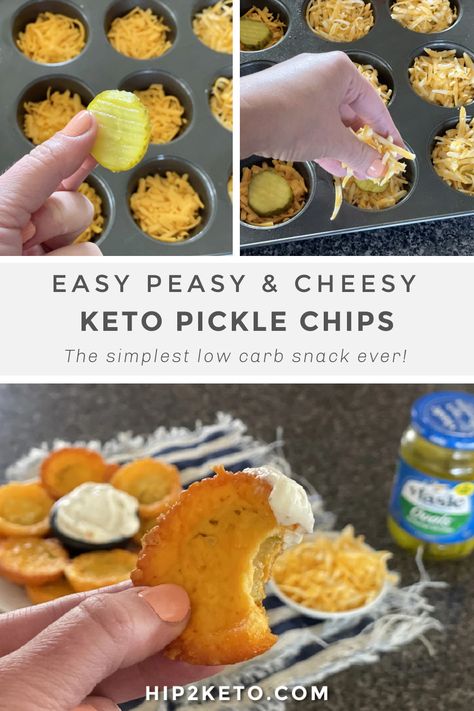 Keto Deep Fried Pickles, Keto Pickle Snacks, Pickle Snacks Ideas Keto, Pickel Snacks, Cheesy Bacon Fried Pickles Keto, Low Carb Pickle Recipes, Keto Snacks For Picky Eaters, Airfryer Pickle Chips, Homemade Pickle Chips