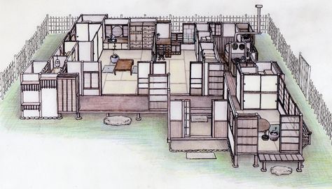 Seyseysha: Traditional Japanese wooden architecture Japanese Mansion Traditional, Japanese Floor Plan, Traditional Japanese Mansion, Traditional Japanese House Plans, Japanese House Layout, Japanese House Plan, Japanese House Floor Plans, Japanese Construction, Japanese Mansion