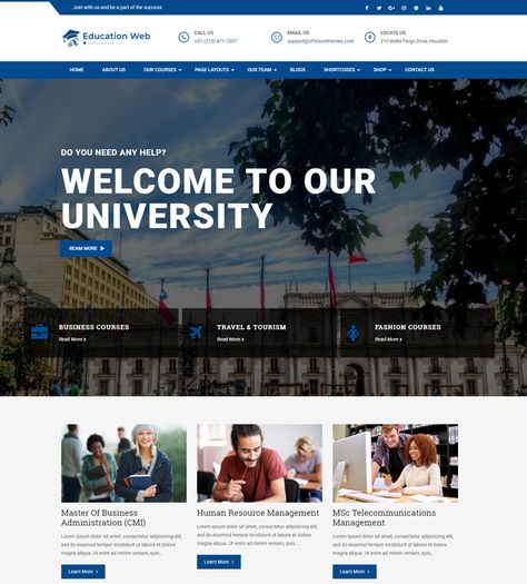 College Website Design Inspiration, University Web Design, Simple Website Design Inspiration, University Website Design Inspiration, Educational Websites Design, School Website Design Inspiration, Education Website Design Inspiration, College Website Design, University Website Design