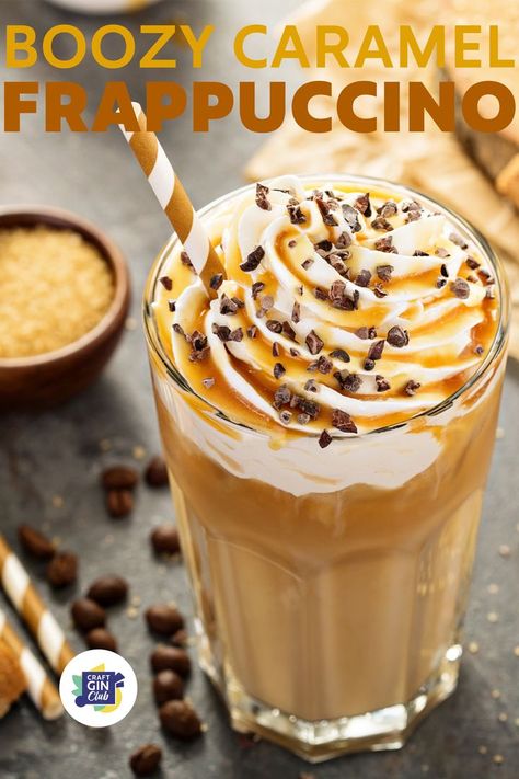 Make a gin-spiked, homemade version of your favourite Frappuccino Starbucks order with this amazingly boozy Caramel Frappuccino recipe. The not-so-secret ingredient that we use to make this Frappucino even more special is Nitro Colombian Black Iced Coffee. It’s so rich and fragrant, with a silky-smooth texture, that really takes this boozy frappe recipe to the next level. Finished with caramel sauce and whipped cream, it even has that Frappuccino aesthetic. Yum! Caramel Frappuccino Recipe, Mcdonalds Caramel Frappe, Costco Chicken Salad, Homemade Frappe, Caramel Frappe Recipe, Frozen Coffee Drinks, Caramel Frappe, Costco Chicken, Frappe Recipe