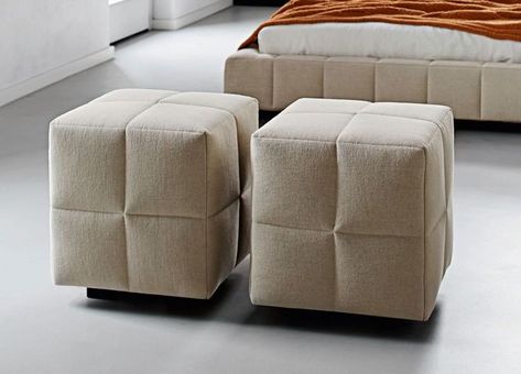 Pouf Seating, Large Bookcase, Contemporary Living Room Furniture, Square Pouf, Missoni Home, Stool Design, Contemporary Living Room, Bedroom Accessories, Modern Bed