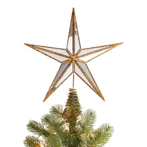 Antique Gold Mirror Star Tree Topper - World Market Gold Tree Topper, Antique Gold Mirror, Spanish Bungalow, Christmas Tree Star Topper, Vintage Tree Toppers, Jewish Girl, Christmas Tree Star, Star Tree, Unique Christmas Decorations