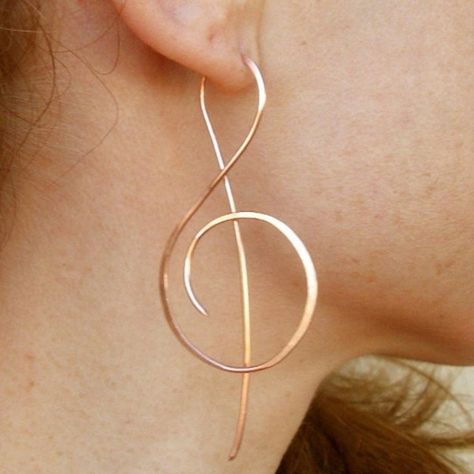 Music Symbol, Minimalist Music, Small Stud Earrings, Treble Clef, Anniversary Jewelry, Small Earrings Studs, Music Note, Threader Earrings, Handcrafted Earrings