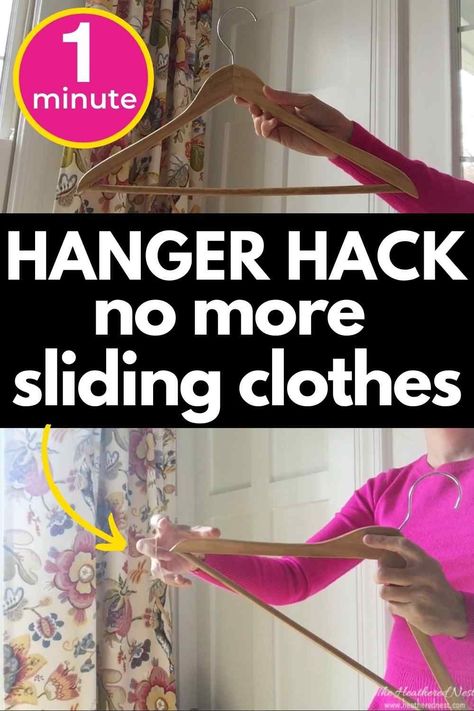 1-Minute INSANELY Easy Hanger Home Hack To Keep Your Clothes ON The Hanger and OFF the Floor!! No Supplies Needed...You'll Have What You Need At Home! Diy Clothes Hanger, Diy Clothes Hanger Storage, Home Hacks Diy, Dresser Alternative, Clothes Hanger Storage, Diy Clothes Hangers, Fashion 23, Space Saving Hangers, Organisation Ideas