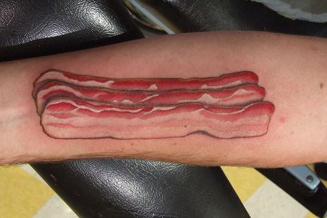 Bacon Tattoo, Chef Tattoo, Food Tattoos, Beer Bacon, Bacon Lover, Thick Cut Bacon, Tattoos For Lovers, Inked Magazine, Sleeves Ideas