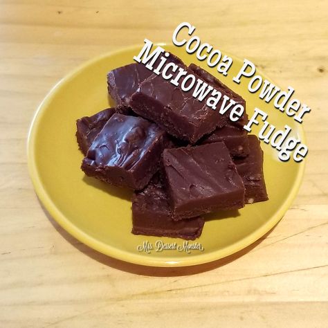 Coco Powder Recipes, Microwave Fudge Recipes, Cocoa Powder Fudge Recipe, Microwave Pudding, Recipe With Cocoa Powder, Microwave Chocolate Fudge, Microwave Fudge Recipe, Cocoa Powder Chocolate, Easy Microwave Fudge