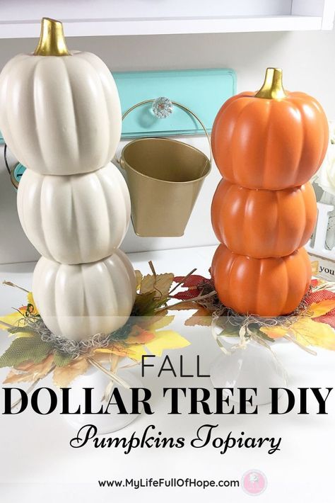 Creating this simple DIY Fall Dollar Tree Pumpkin topiary is a great addition to any fall decor, centerpiece or table setting that looks like you purchased it from the store. It is simple and budget friendly craft that your and your kids can do together. Give it try! #falldiydecor #Falldiyprojects #fallpumpkins #fallpumpkintopiary #falldollartreediy #falldollartreeprojects #fallcenterpieces #thankgivingcenterpieces #falldecor #fallbudgetdecor #thanksgivingtablescape #falltablescape Pumpkin Topiary Diy, Fall Topiaries, Dollar Tree Fall Decor Diy, Topiary Diy, Dollar Tree Pumpkins, Fall Decor Dollar Tree, Pumpkin Topiary, Dollar Tree Fall, Diy Halloween Decor