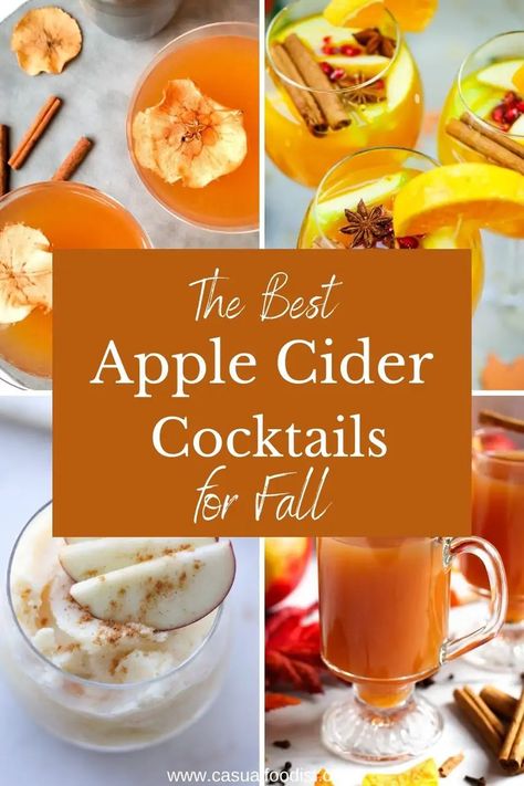 Whether you like your apple cider cool and crisp or warm and cozy apple cider is the signature drink of fall. Discover the best apple cider cocktail recipes for your best fall yet. Cocktails With Apple Cider, Cider Alcohol Drinks, Apple Cider Cocktail Recipes, Apple Cider Alcohol, Cocktails For Fall, Apple Cider Cocktails, Cider Drink Recipes, Cold Apple Cider, Cider Alcohol