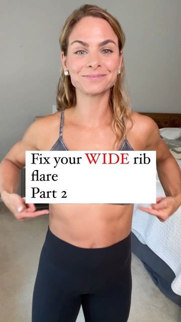 Exercises For Rib Flare, Rib Flare Correction, How To Get Rid Of Flared Ribs, How To Get Rid Of Rib Flare, Wide Rib Cage Woman, Rib Flare Before And After, Rib Flare Exercises, Wide Rib Cage Body Types, Flared Ribs