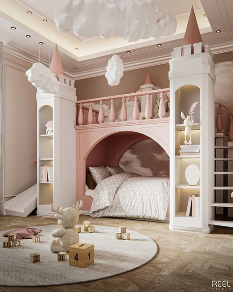 Princess Room For Two, Luxury Toddler Girl Bedroom, Kids Princess Bedroom, Toddlers Bedroom Girl, Dream Kids Bedroom, Kids Princess Room, Luxury Girls Bedroom, Amazing Kids Bedrooms, Princess Baby Room