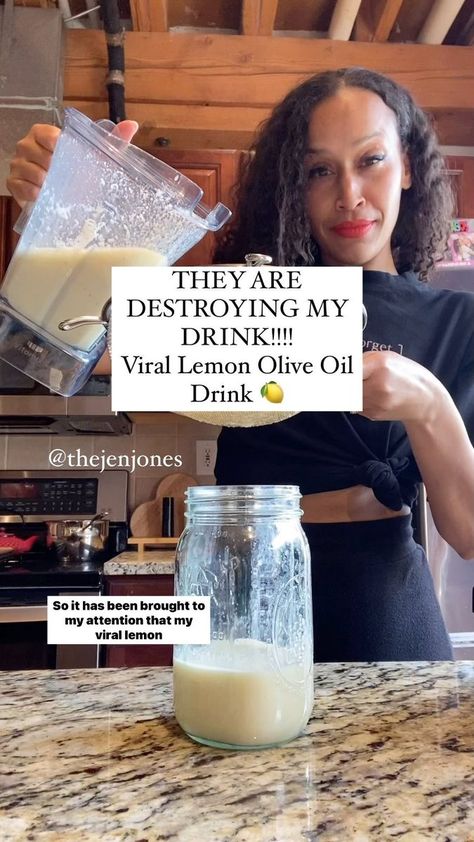 Stop ruining this drink!!!! 🗣️🗣️🗣️🤣 This has now become a cute Lemonade…what???!!! No!!! Please pay attention to the recipe and only drink 4 ounces a day, once or twice a day….so 8 ounces a day tops! Not sure why “creators” are sharing this and telling people to put any cinnamon in the drink and also drinking huge amounts? Please do your research and only listen to Jen Jones 👀😂 Glowing skin by @nevell_skin Coffee Oil! The only moisturizer I use! Link in bio nevellskin.com Love my shirt??! Health Shots, Healthy Lemonade, Jen Jones, Healthy Juicing, Coffee Oil, Healthy Juicer Recipes, Healthy Juice Drinks, Health Drinks, Lemon Drink