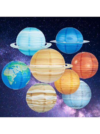 Outer Space Party Decorations, Planet Birthday, Space Party Decorations, Planets And Stars, Sistem Solar, Space Theme Party, Outer Space Theme, Outer Space Party, Tissue Pom Poms