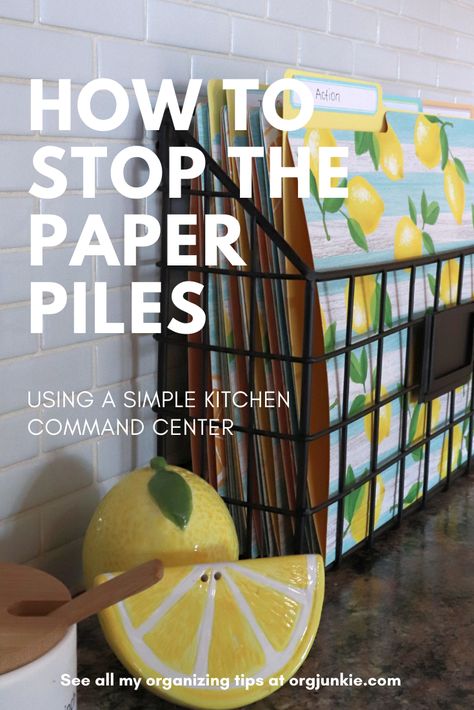 Simple Kitchen Command Center to Help You Process Those Paper Piles Kitchen Desk Organization, Paperwork Storage, Kitchen Command Center, Command Center Organization, Mail Station, Inside Kitchen Cabinets, Command Center Kitchen, Mail Center, Paper Clutter Organization